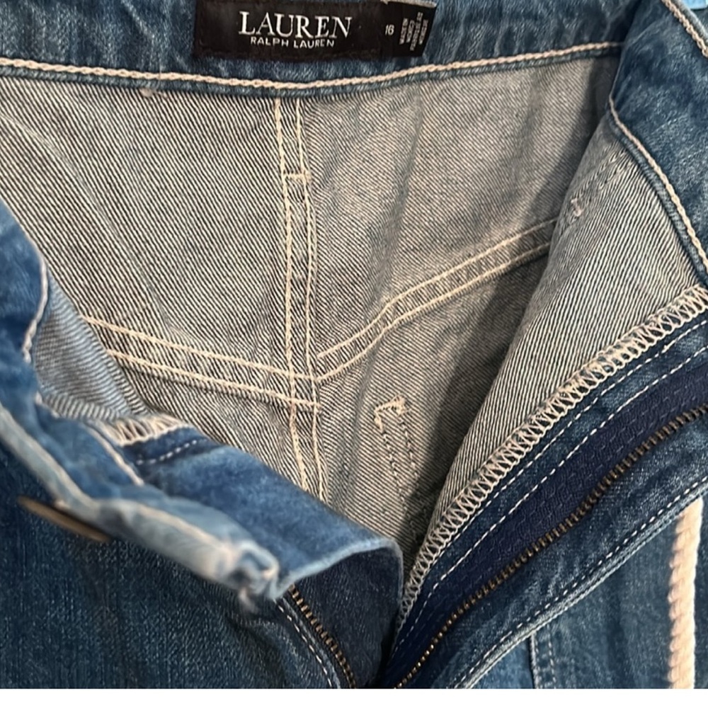 NWT LAUREN RALPH LAUREN "Black" Label Wide Leg HW Jeans SZ: 16 - Picture 7 of 8